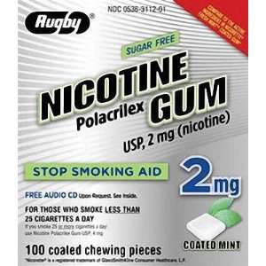  Rugby Nicotine Gum Coated Mint 2 Mg 100 Health & Personal 