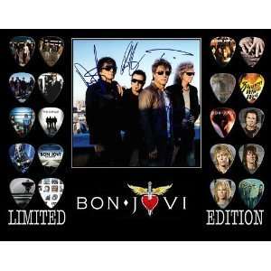  Bon Jovi Framed 20 Guitar Pick Set Platinum Musical 