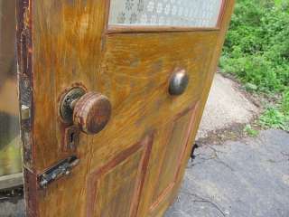   Victorian Door Floral Glass ~ Brass Ringer Bell ~ wood door knobs