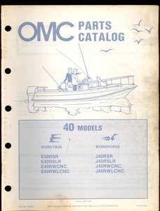 1982 OMC / JOHNSON EVINRUDE 40 HP OUTBOARD MOTOR PARTS MANUAL  