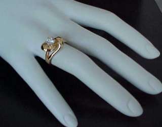 carat BRILLIANT cut LOVE KNOT 14k Gold ep Ring Sz8  