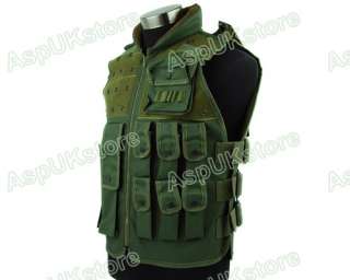 Airsoft Paintball Tactical Combat Assault Vest Green A  