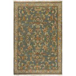 Hand knotted Legacy Teal Wool Rug (39 x 59)  