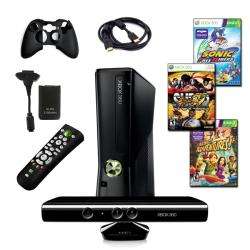 XBOX 360 Slim 4GB Kinect Ultimate Holiday Bundle with 3 Games, Charger 