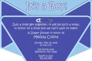Print Your Own Diaper Baby Shower Invitations  
