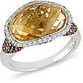 14k Gold Orange Sapphire/ Citrine/ 1/3ct TDW Diamond Ring (Size 7 