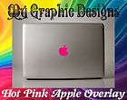 Macbook decal HOT PINK translucent Apple Logo Overlay