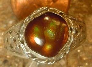 Mens Silver Jewelry Fire Agate Gemstone Ring siz 12 1/4  