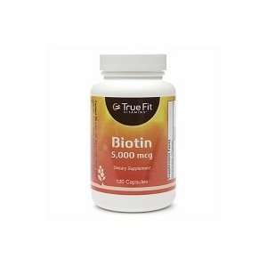  True Fit Vitamins Biotin, 5000mcg, 120 capsules Health 