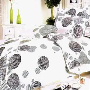  Bedding   [White Gray Marbles] 100% Cotton 3PC Duvet Cover Set (Twin 