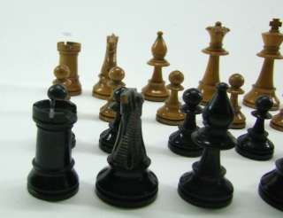 RARE 1900S ENGLISH WEIGHTED CHESS SET WOODEN TREEN  