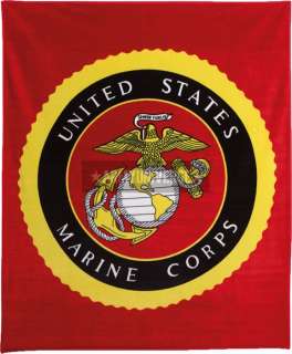 Red USMC Military Insignia Fleece Blanket 613902230101  
