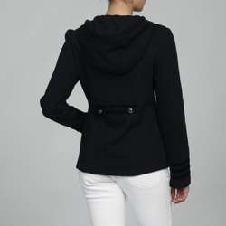   Collection Womens Black Fleece Military Pea Coat  
