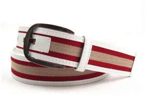 WEB Style Canvas Stripe Durable Belt Metal Buckle  
