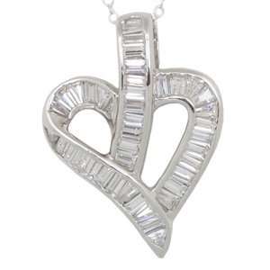 Royal Diamond Sterling Silver Heart Pendant with Cubic Zirconia on 