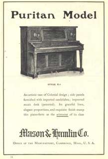 1902 ad b puritan model mason hamlin style e 1 piano  