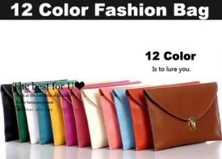 12 Colors Slection OL Womens Envelope Clutch Chain Purse HandBag 