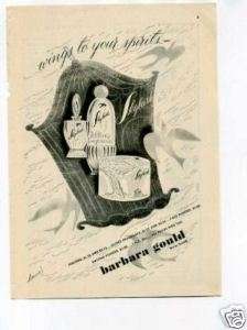 Barbara Gould Cosmetics Perfume Original Vintage Ad  