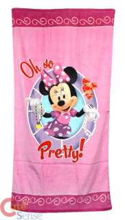 Disney Minnie Mouse Pink Beach, Bath Towel  Cotton 30x60  