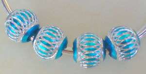  blue Aluminum Fashion charm bead lot,Fit bracelet   