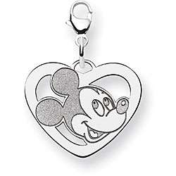 Sterling Silver Disneys Mickey Mouse Heart Charm  