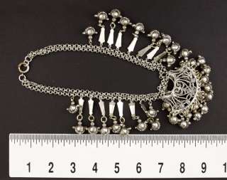 LARGE MIDDLE EASTERN SILVER PLATED LINKED NECKLACE  
