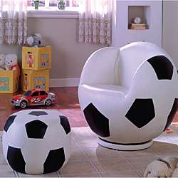 Youth Soccer Ball Chair and Ottoman  