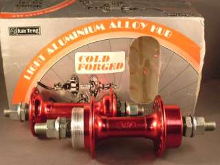 pair of NOS Old School Red BMX Bicycle Hubs 36 hole 3/8  