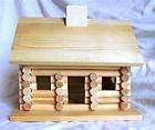 Unfinished Wood Log Cabin Style Birdhouse Stain or Paint to Suit Your 