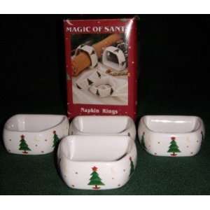  Magic of Santa Set of 4 Napkin Rings By Sakura Debbie Mumm 
