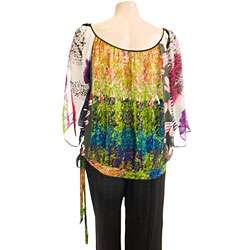 Kaelyn Max Womens Plus Size Colorful Blouse  
