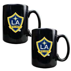  Los Angeles Galaxy Mls 2Pc Black Ceramic Mug Set   Primary 
