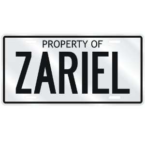  NEW  PROPERTY OF ZARIEL  LICENSE PLATE SIGN NAME