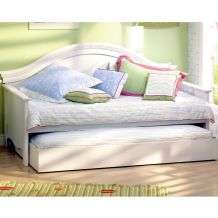 Country White washed Wood Twin Day Bed with Trundle  