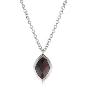  ELLE Jewelry Red Tiger Eye Sterling Silver Pendant, 18 