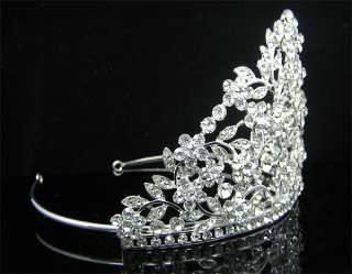 Wedding/Bridal crystal veil tiara crown headband CR204  