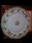 LIMOGES FRANCE PINK ROSES GOLD DINNER PLATE VICTORIAN ROMANTIC WALL 