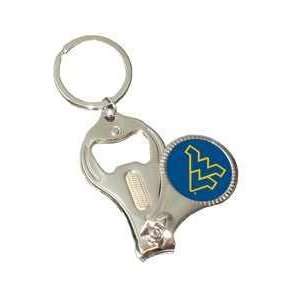West Virginia Mountaineers NCAA 3 in 1 Key Chain Nail Clipper Bottle 