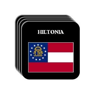 US State Flag   HILTONIA, Georgia (GA) Set of 4 Mini Mousepad Coasters