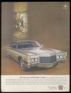 1970 silver Cadillac Coupe deVille car photo ad  