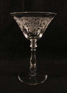 Bryce Glass/Crystal Etched Champagne Goblet #854 1  