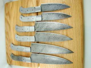 6pc Professional Chef Knife Set Damascus Blank Knifemakin​g 2X Sm 