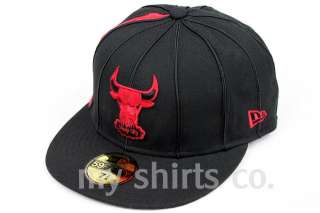 Chicago Bulls New Era Black Red Fitted Cap NEW  