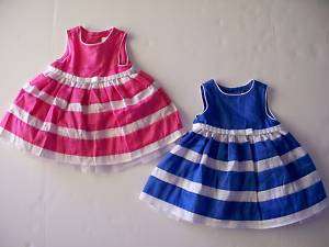 CHILDRENS PLACE PINK & WHITE OR BLUE & WHITE DRESS NWT  