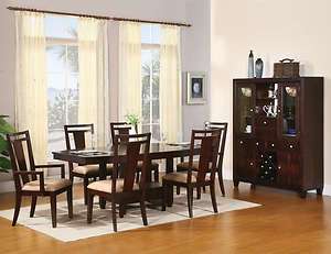 Modern Dining Room Set Table Chairs China Cabinet Dark  
