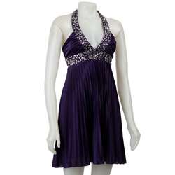 Morgan & Co Juniors Purple Sequined Short Dress  