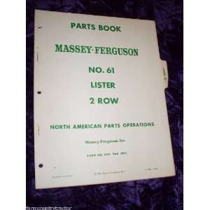   Ferguson 61 Lister 2 Row OEM Parts Manual Massey Ferguson Books