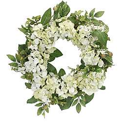 Large Cream Silk Hydrangea Wreath  