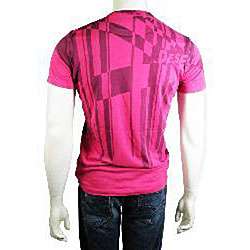 Diesel Mens Pink Geometric Print T shirt  