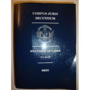  Corpus Juris Secundum 2010 Table of Cases Co to D (A 